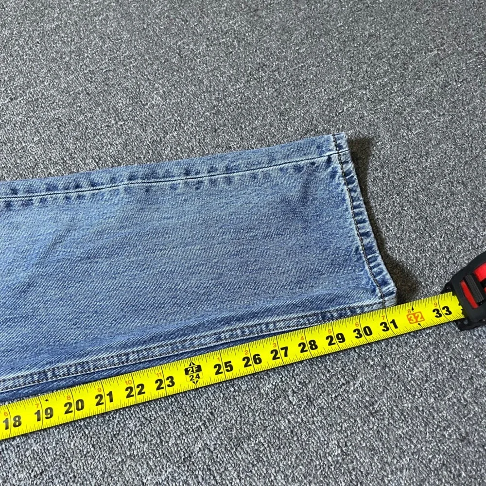 Levi's 505 Straight Leg Jeans 36x32 Blue Denim Distressed Classic Skater